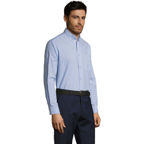 Sols BOSTON-CAMISA HOMBRE OXFORD MANGA LARGA Plava