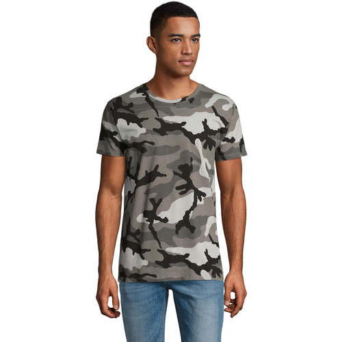 Sols CAMISETA camuflje  HOMBRE CUELLO REDONDO de algodón Siva