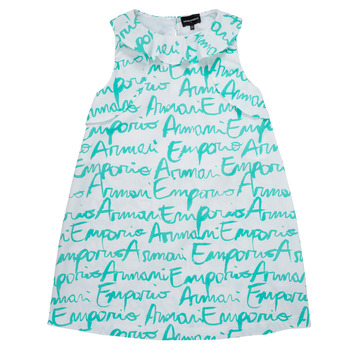 Odjeća Djevojčica Kratke haljine Emporio Armani Antoni Bijela / Blue