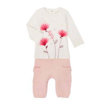 Odjeća Djevojčica Dječji kompleti Catimini CR36001-11 Bijela / Ružičasta