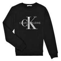 Odjeća Djeca Sportske majice Calvin Klein Jeans MONOGRAM SWEAT Crna