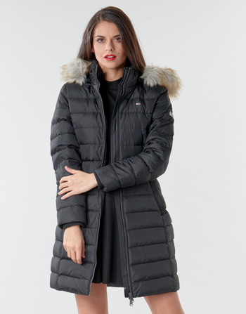 Tommy Jeans TJW ESSENTIAL HOODED DOWN COAT Crna