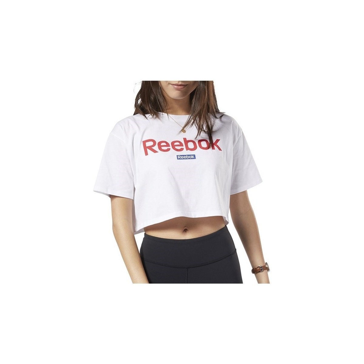 Odjeća Žene
 Majice kratkih rukava Reebok Sport Linear Logo Crop Tee Bijela