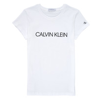 Odjeća Djevojčica Majice kratkih rukava Calvin Klein Jeans INSTITUTIONAL T-SHIRT Bijela
