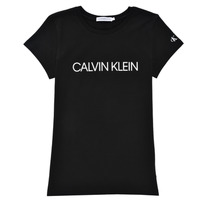 Odjeća Djevojčica Majice kratkih rukava Calvin Klein Jeans INSTITUTIONAL T-SHIRT Crna
