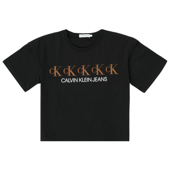 Odjeća Djevojčica Majice kratkih rukava Calvin Klein Jeans CK REPEAT FOIL BOXY T-SHIRT Crna