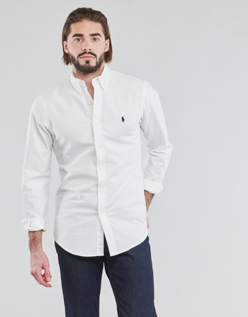 Odjeća Muškarci
 Košulje dugih rukava Polo Ralph Lauren CHEMISE CINTREE SLIM FIT EN OXFORD LEGER TYPE CHINO COL BOUTONNE Bijela