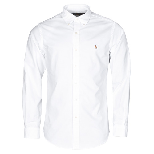 Odjeća Muškarci
 Košulje dugih rukava Polo Ralph Lauren CHEMISE AJUSTEE EN OXFORD COL BOUTONNE  LOGO PONY PLAYER MULTICO Bijela