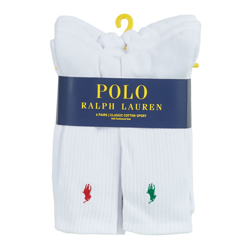 Modni dodaci Sportske čarape Polo Ralph Lauren ASX110 6 PACK COTTON Bijela