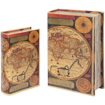 Dom Košare i kutije Signes Grimalt Svjetske Kutije Za Knjige Set 2U Multicolour