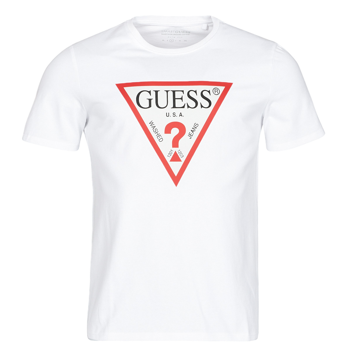Odjeća Muškarci
 Majice kratkih rukava Guess CN SS ORIGINAL LOGO TEE Bijela