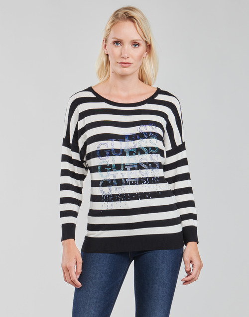 Guess CLAUDINE BAT SLEEVE SWTR Crna / Bijela