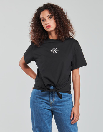 Odjeća Žene
 Topovi i bluze Calvin Klein Jeans KNOTTED TEE Crna