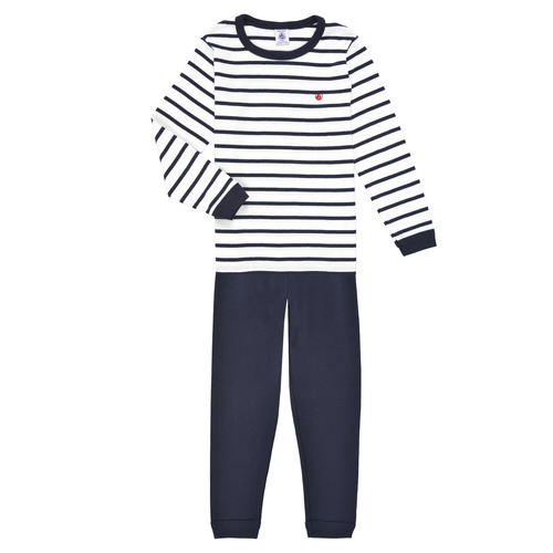 Odjeća Djeca Pidžame i spavaćice Petit Bateau TECHI Bijela / Plava