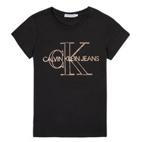 Odjeća Djevojčica Majice kratkih rukava Calvin Klein Jeans TIZIE Crna