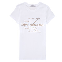 Odjeća Djevojčica Majice kratkih rukava Calvin Klein Jeans TIZIE Bijela