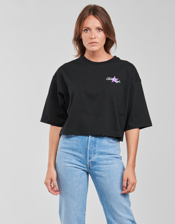 Converse CHUCK INSPIRED HYBRID FLOWER OVERSIZED CROPPED TEE Crna