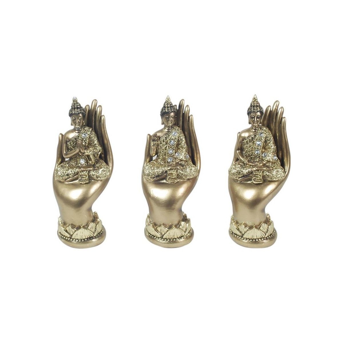 Dom Dekorativni predmeti  Signes Grimalt Buddha Pri Ruci 3 Dif. Gold