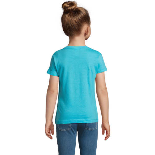 Sols CHERRY Azul-CAMISETA NIÑA 100% algodón semi-peinado Ringspun Plava