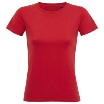 Odjeća Žene
 Majice kratkih rukava Sols Camiseta IMPERIAL FIT color Rojo-100% algodón semi-peinado Crvena