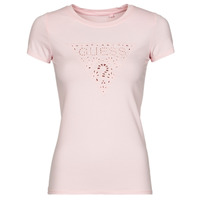 Odjeća Žene
 Majice kratkih rukava Guess SS EYELET FLORAL LOGO R3 Ružičasta