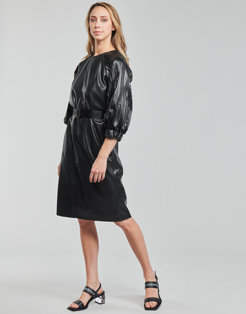 Karl Lagerfeld FAUX LEATHER DRESS Crna