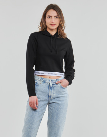 Odjeća Žene
 Sportske majice Calvin Klein Jeans CONTRAST TAPE MILANO HOODIE Crna