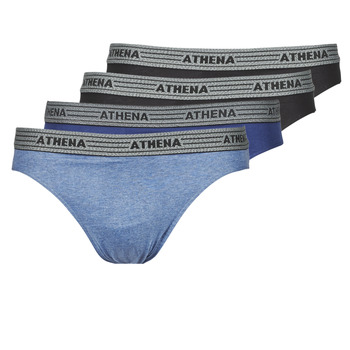 Donje rublje Muškarci
 Slip gaćice Athena BASIC COTON X4 Plava / Crna / Plava / Crna