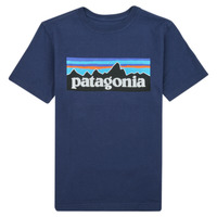 Odjeća Djeca Majice kratkih rukava Patagonia BOYS LOGO T-SHIRT Blue