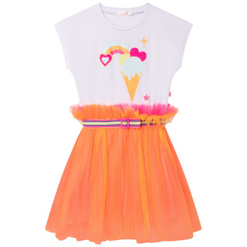 Odjeća Djevojčica Kratke haljine Billieblush ANDORRE Bijela / Narančasta