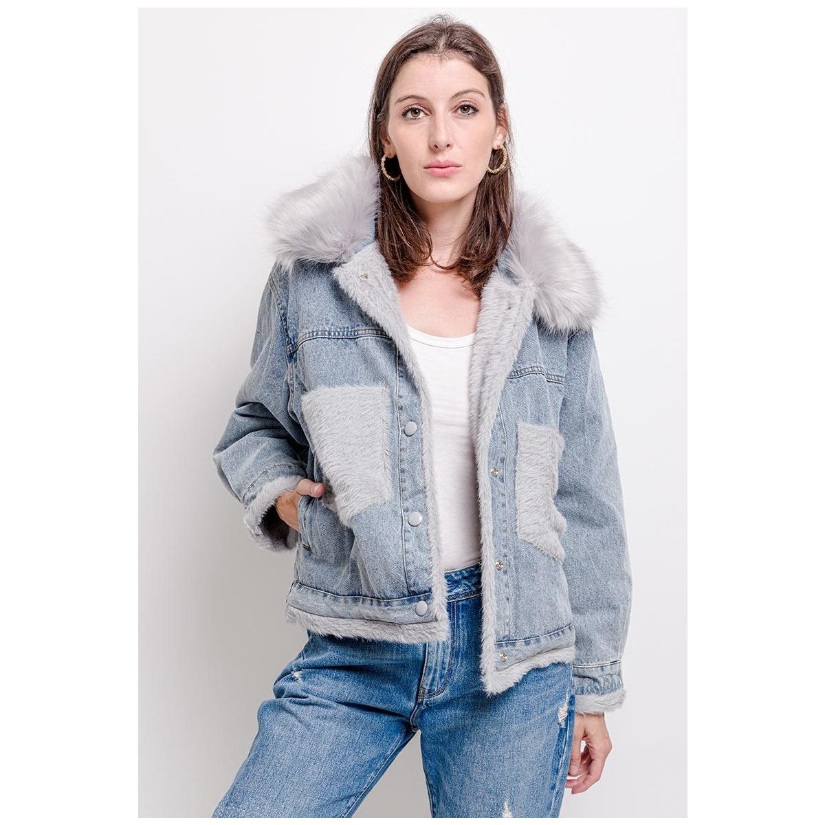 Odjeća Žene
 Traper jakne Fashion brands  Siva