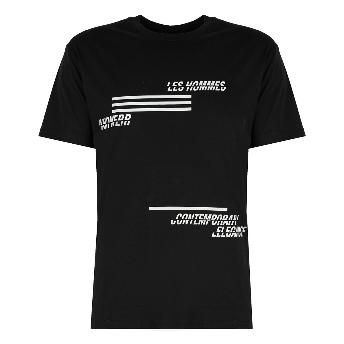 Odjeća Muškarci
 Majice kratkih rukava Les Hommes LJT208-700P | Contemporary Elegance Crna