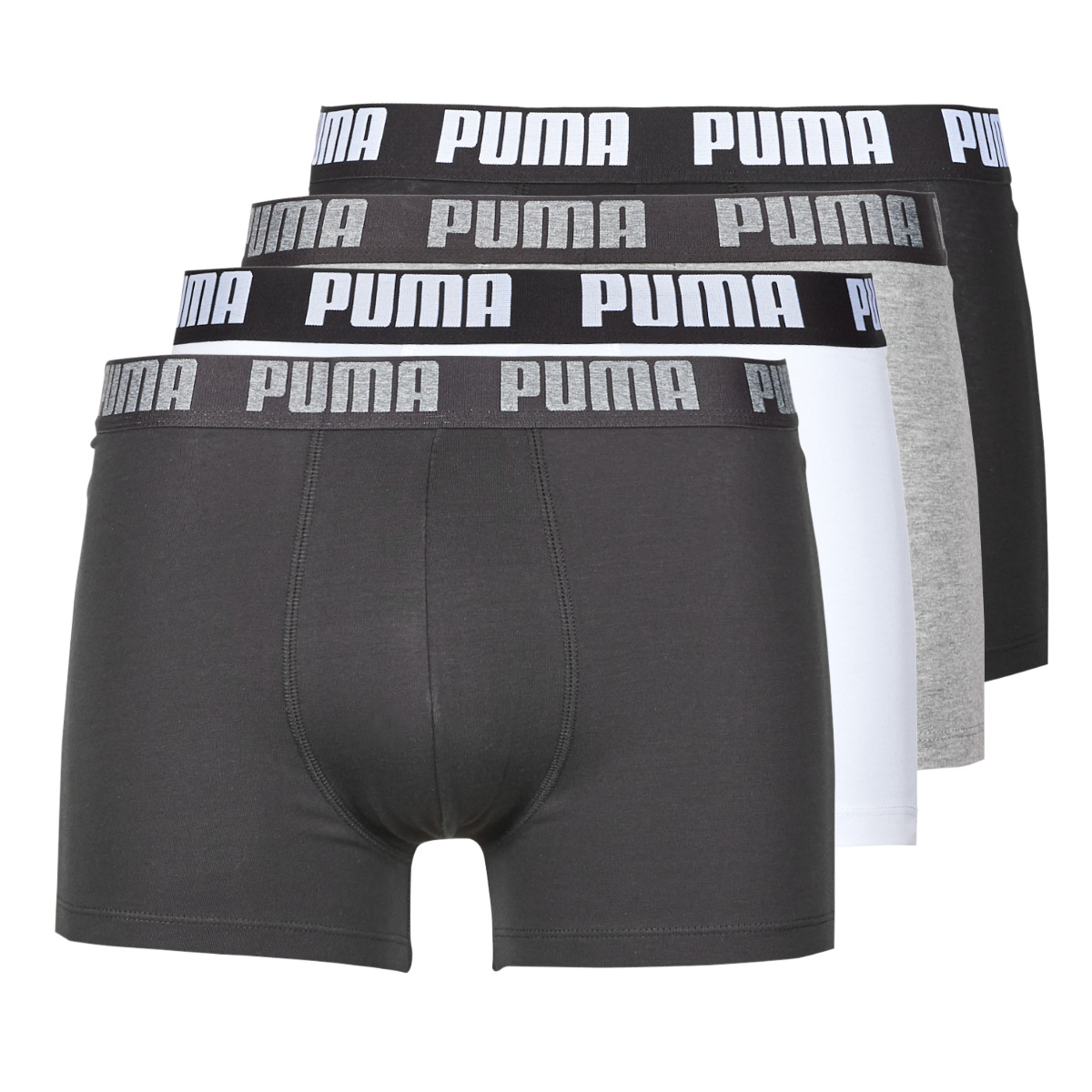 Donje rublje Muškarci
 Bokserice Puma PUMA BASIC X4 Bijela / Crna / Siva / Siva
