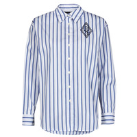 Odjeća Žene
 Košulje i bluze Lauren Ralph Lauren KOTTA-LONG SLEEVE-BUTTON FRONT SHIRT Bijela / Blue