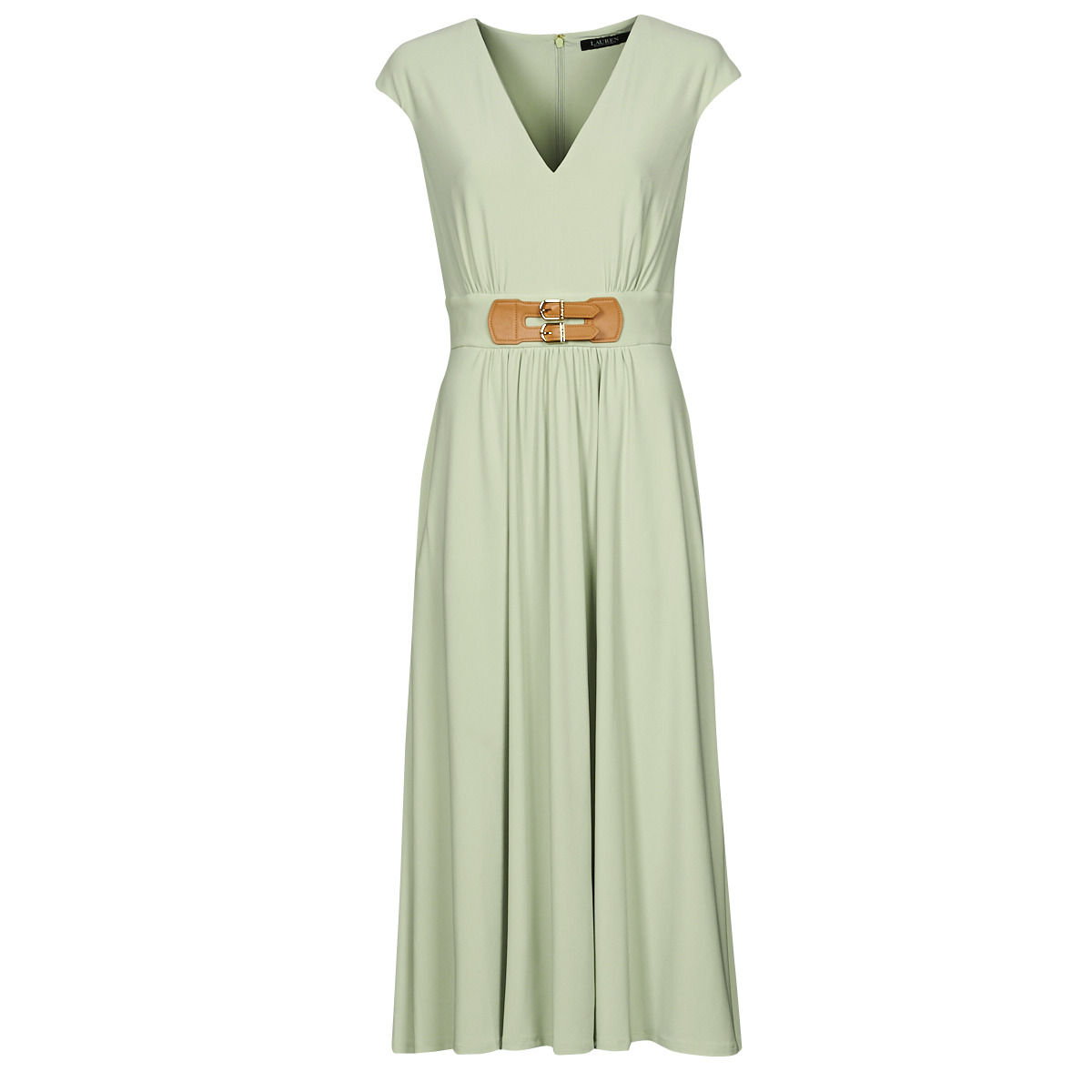 Odjeća Žene
 Duge haljine Lauren Ralph Lauren VATRIZIA-SHORT SLEEVE-DAY DRESS Zelena / Pale