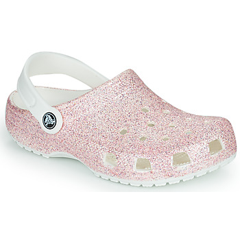 Obuća Djevojčica Klompe Crocs Classic Glitter Clog K Bijela / Ružičasta