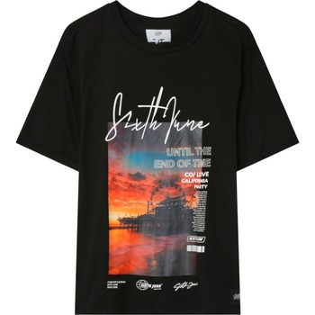 Odjeća Muškarci
 Majice kratkih rukava Sixth June T-shirt  California Crna