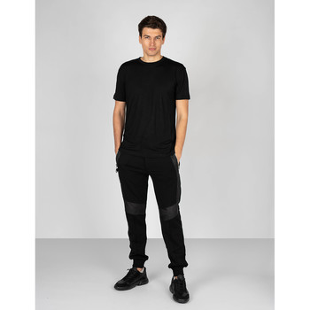 Les Hommes LKT144 740U | Relaxed Fit Lyocell T-Shirt Crna