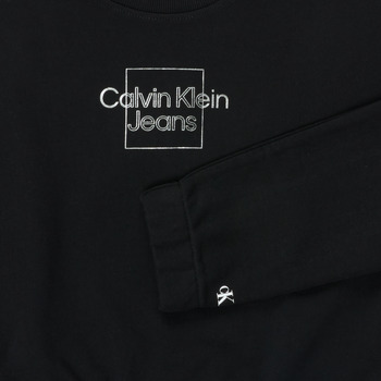 Calvin Klein Jeans METALLIC BOX LOGO SWEATSHIRT Crna