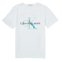 Odjeća Djeca Majice kratkih rukava Calvin Klein Jeans MONOGRAM LOGO T-SHIRT Bijela