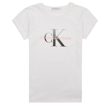 Odjeća Djevojčica Majice kratkih rukava Calvin Klein Jeans GRADIENT MONOGRAM T-SHIRT Bijela