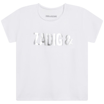 Odjeća Djevojčica Majice kratkih rukava Zadig & Voltaire X15370-10B Bijela