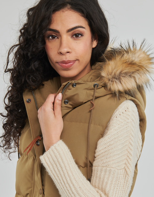 Superdry VINTAGE EVEREST FAUX FUR GILET Boja pijeska