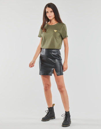 Only ONLLINA FAUX LEATHER SKIRT CC OTW Crna