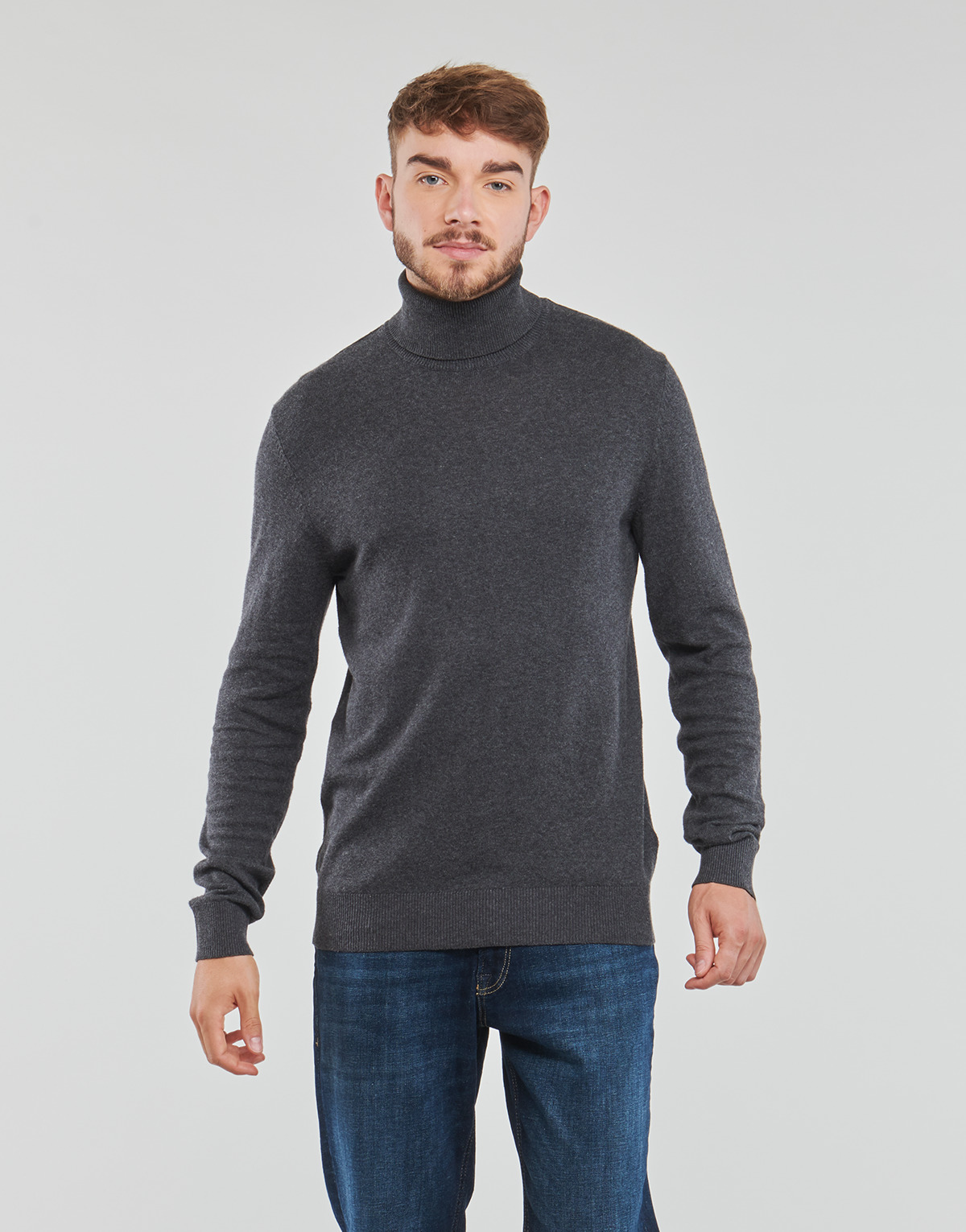 Odjeća Muškarci
 Puloveri Jack & Jones JJEEMIL KNIT ROLL NECK Siva