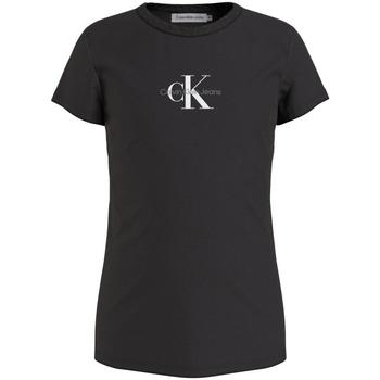 Odjeća Djevojčica Majice kratkih rukava Calvin Klein Jeans  Crna