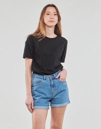 Pieces PCRIA SS FOLD UP SOLID TEE Crna