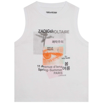 Odjeća Djevojčica Majice s naramenicama i majice bez rukava Zadig & Voltaire X15378-10P-J Bijela