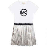 Odjeća Djevojčica Kratke haljine MICHAEL Michael Kors R12161-M31-C Bijela / Srebrna
