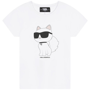 Odjeća Djevojčica Majice kratkih rukava Karl Lagerfeld Z15416-10P-B Bijela